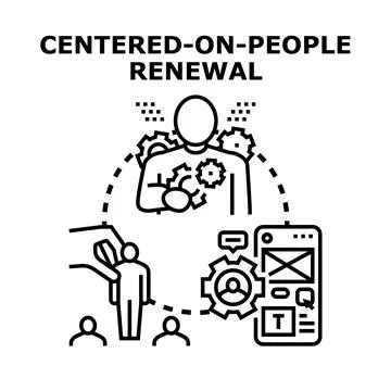 People centered strategy improving human experience ux Stock Illustration