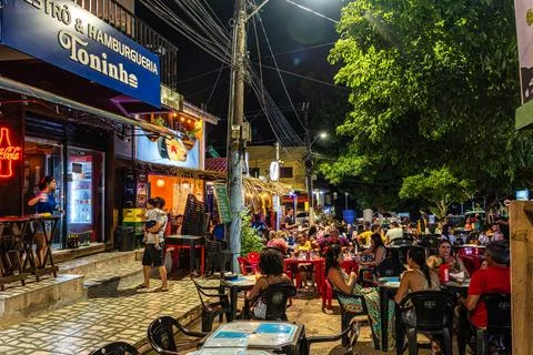 People at the central square, Praca Central at Alter do Chao, Brazil Stock Photos