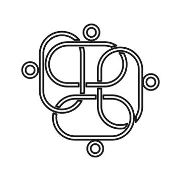 People chain connection Commitment Teamwork Together Outline Logo 스톡 일러스트