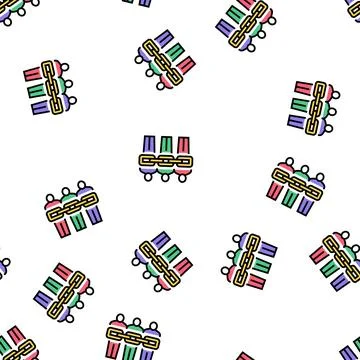 People chain crowdsoursing vector seamless pattern Illustrazione stock