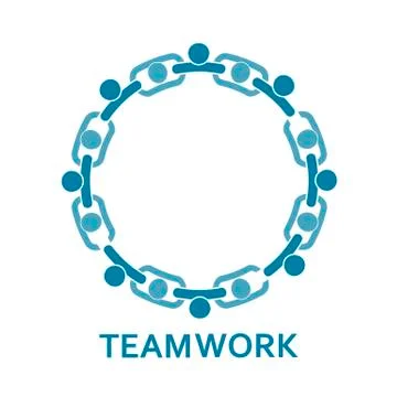 People in chain - teamwork Stock Illustration