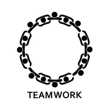 People in chain - teamwork Stock Illustration