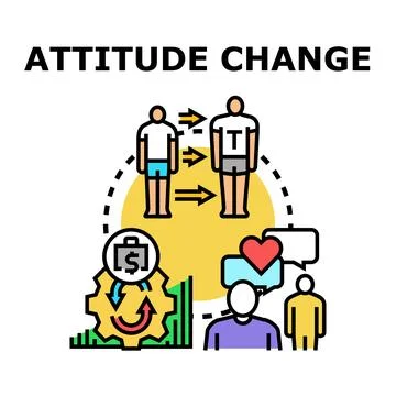 People changing attitude achieving personal growth process Stock Illustration