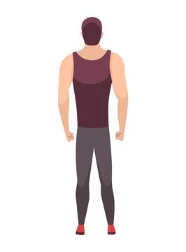 People character back view. Young human. Cartoon vector man standing Stock Illustration