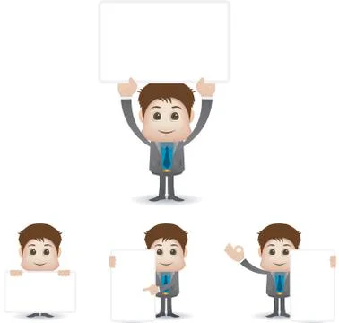 People character with text box Stock Illustration