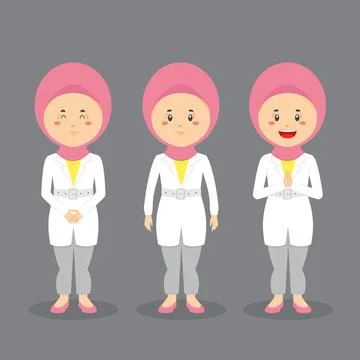 People Character with Various Expression Stock Illustration