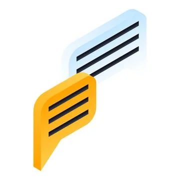 People chat bubble icon, isometric style Illustrazione stock