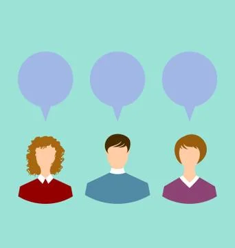 People with chat speech bubbles, social network 스톡 일러스트