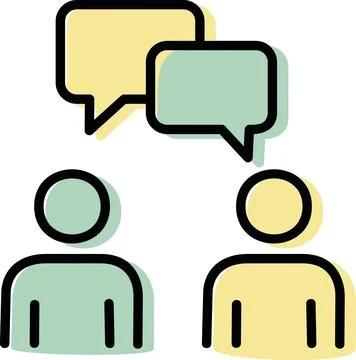 People chatting with speech bubbles icon Stock Illustration