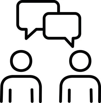 People chatting speech bubbles line icon Stock Illustration