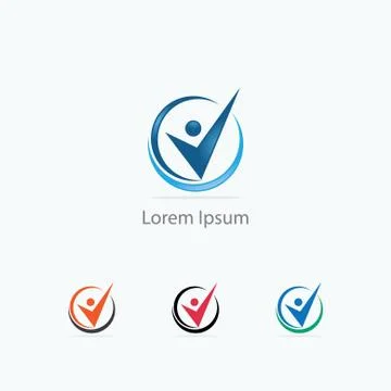 People Check Logo, job interview, Magnifying glass vector icon. Stock Illustration