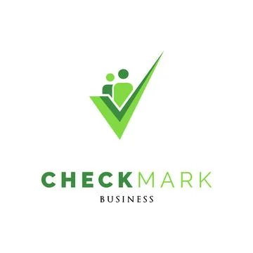 People Check Mark or Tick Icon Logo Design Template Stock Illustration