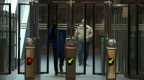 People checking out at subway station in Rotterdam, The Netherlands #2 Stock Footage 42344889