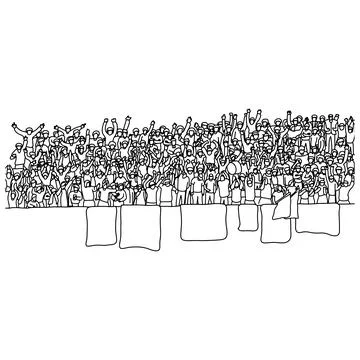 People cheering at stadium vector illustration sketch doodle hand drawn with Stockillustratie