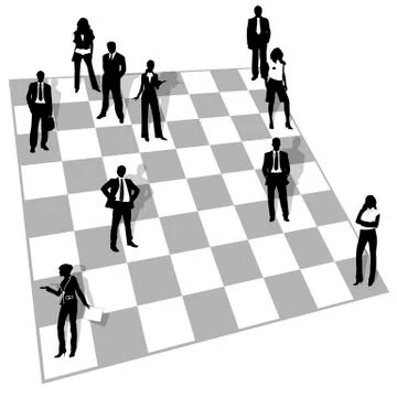 People in Chess Stock Illustration