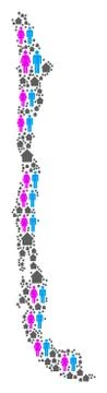 People Chile Map Stock Illustration