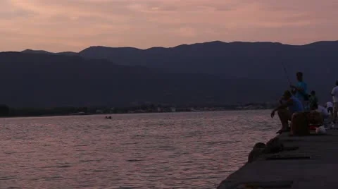 People chillin on the docks Stock Footage 11849827