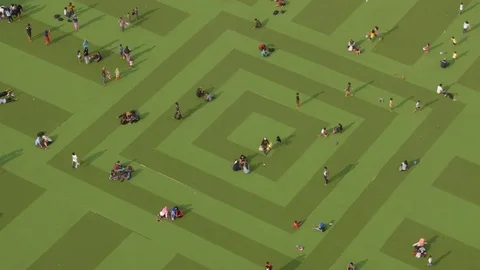 People chilling in the mosque's park Stock-Footage 75886970