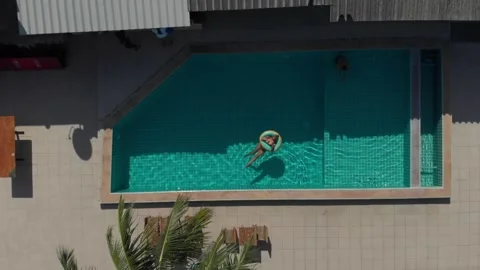 People chilling in the pool Stock Footage 260468112
