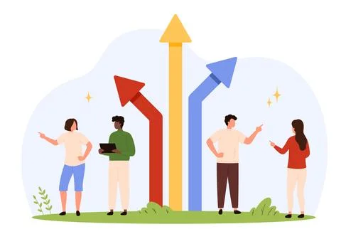 People Choosing Different Paths Decision Concept Illustrazione stock