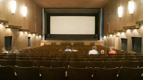 People in cinema Stock Footage 494945