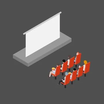 People in the cinema Illustrazione stock