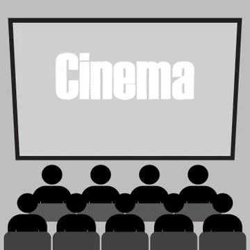 People in the cinema Stock Illustration