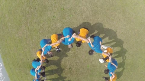 People Circe Drone Shot Stock Footage 63166102