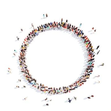People in a circle of interest Illustrazione stock
