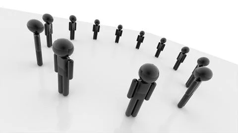 People on circle isolated Stock Illustration