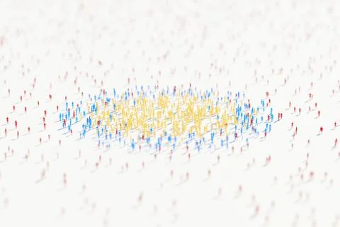 People on a circle protecting the vulnerable. Herd immunity, social protectio Stock Illustration
