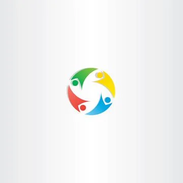 People circle teamwork logo vector icon element colorful Stock Illustration