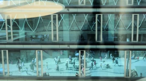 People city urban background. modern glass building Stock Footage 40468147