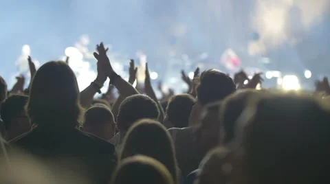 People claping  hands on the grand pop concert Stock Footage