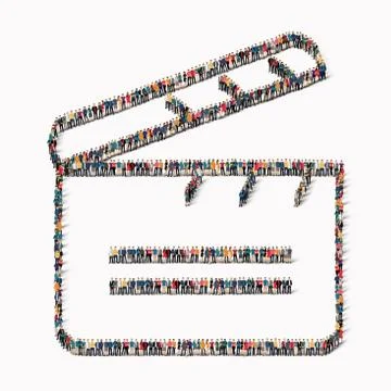 People   Clapperboard  group icon Stock Illustration