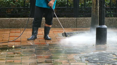 People cleaning floor with machine Stock Footage 65076668