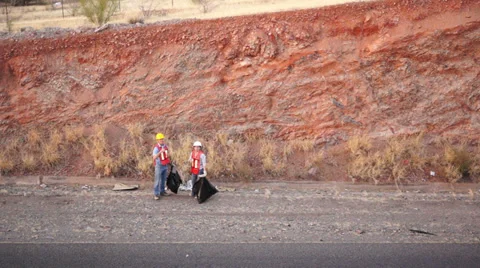 People Cleaning Garbage High Angle Thumbs Up Stock Footage 37532192