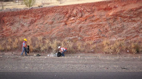 People Cleaning Garbage High Angle Stock Footage 37537558