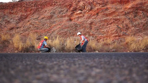 People Cleaning Garbage Low Angle Stock Footage 37547374