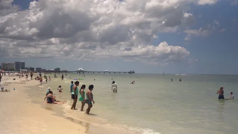 People at Clearwater beach Stock Footage 79173603