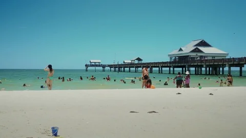 People at Clearwater, Florida Stock Footage 79184650