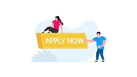 People clicking an apply now button animation Stock Footage 318230375