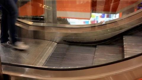 People climb up the escalator. Stock Footage 72635053