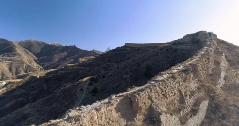 People Climb The Great Wall Stock Footage 104407032