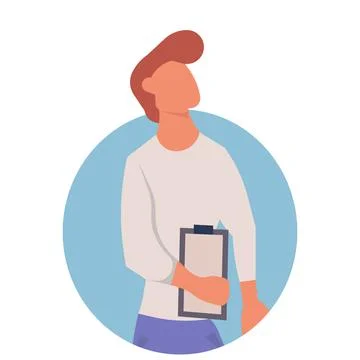 People with clipboard document vector illustration. Business checklist with c Stock Illustration