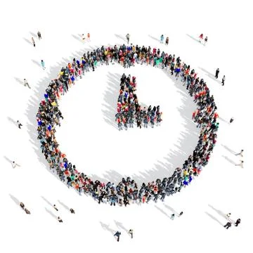 People clock time 3d Stock Illustration