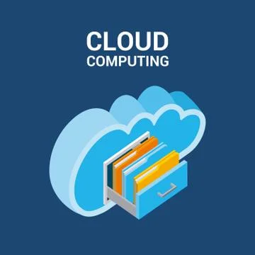 People cloud computing storage Stockillustratie