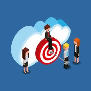 People cloud computing storage イラスト素材