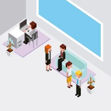 People cloud computing storage Stock Illustration