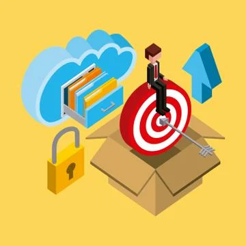 People cloud computing storage イラスト素材